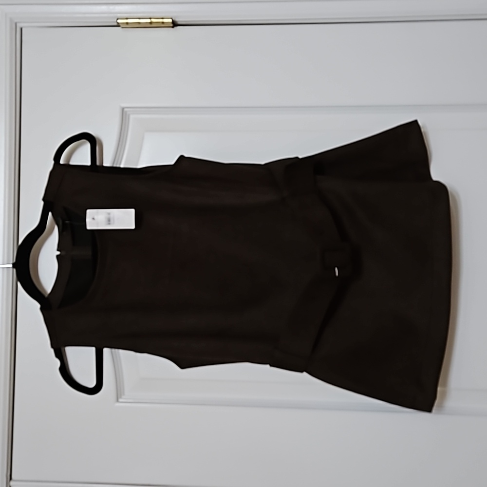 Brown suede belted top